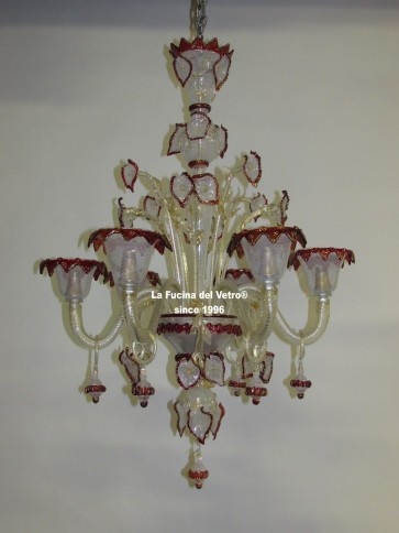 "FILIGREE DECORATED VERS.2" Murano glass chandelier