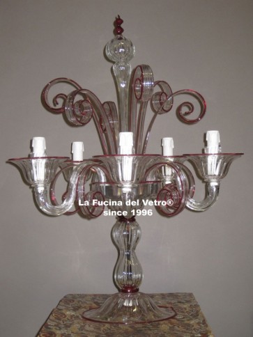 Murano glass table flambeau "PASTORAL"