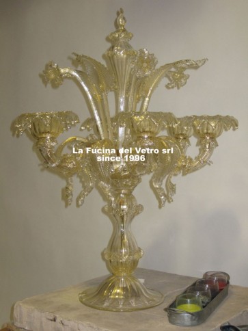 Murano glass table flambeau "REZZONICO"