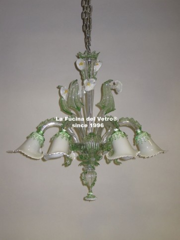  "AQUATIC GLASS PASTE" Murano glass chandelier
