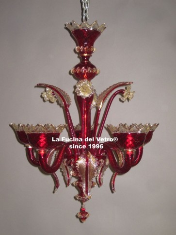 "CLASSIC GOLD COLORED" Murano glass chandelier