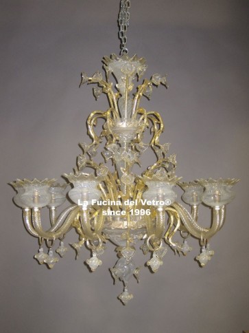  "WHITE FILIGREE ROYAL"  Murano Glass Chandelier 