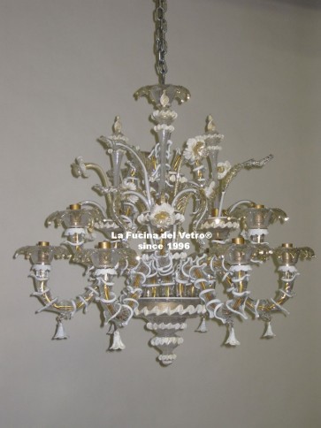 Murano glass chandelier "MINIREZZONICO FILIGREE" 