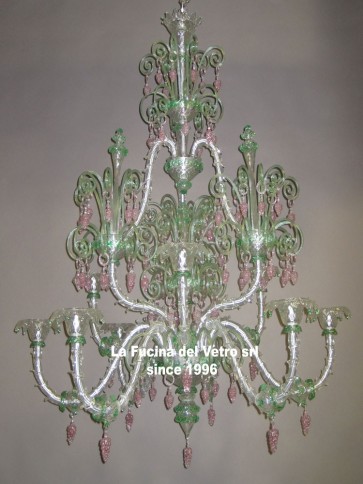Murano glass chandelier "REZZONICO BACCHUS"