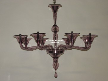 "MODERN PIPE COLORED" Murano glass chandelier