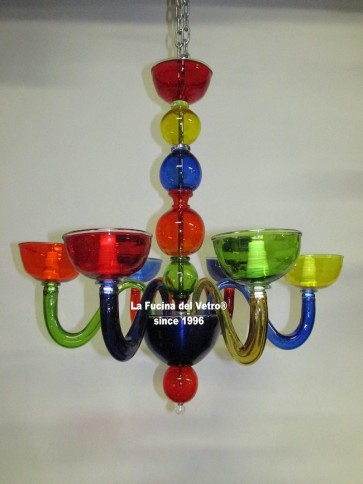 "MODERN ALL SPHERES MULTICOLORED" Murano glass chandelier