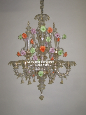 Murano glass chandelier "MINIREZZONICO GLASS PASTE"