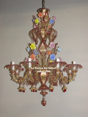 "HALFREZZONICO ROYAL CIMIERO" Murano glass chandelier