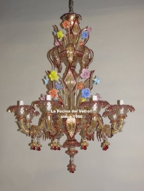 "HALFREZZONICO ROYAL CIMIERO" Murano glass chandelier