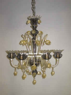 "FILIGREE DECORATED" Murano glass chandelier