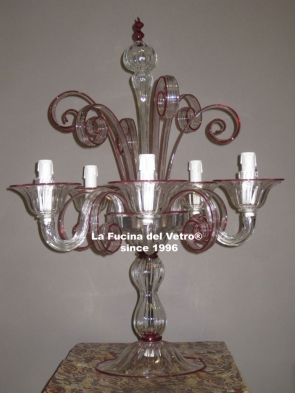 Murano glass table flambeau "PASTORAL"