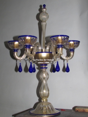 "MODERN GOLD" Murano glass table flambeau