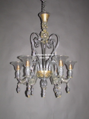 "GREEK GOLD" Murano glass chandelier