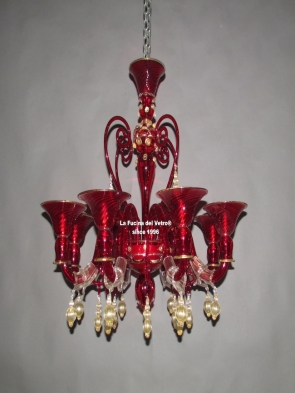 "GREEK GOLD COLORED" Murano glass chandelier