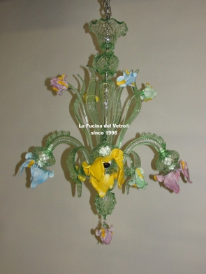 "IRIS"  Murano glass chandelier 