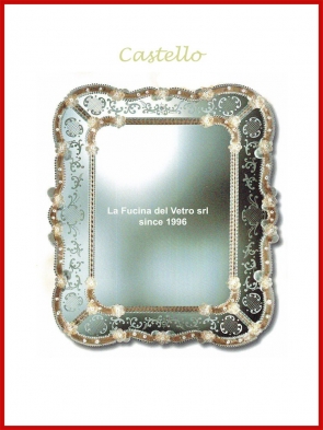 Murano glass mirror "CASTELLO" 