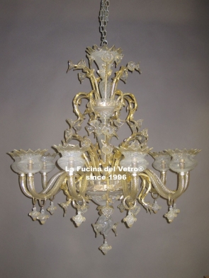  "WHITE FILIGREE ROYAL"  Murano Glass Chandelier 