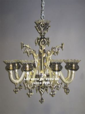 "BLACK FILIGREE" Murano glass chandelier 