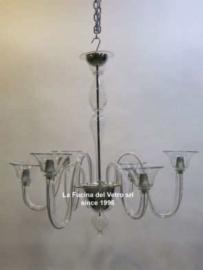 "MODERN ALTERNATE" Transparent Murano glass chandelier