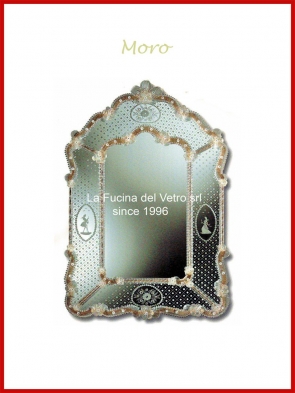 Murano glass mirror "MORO" 