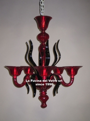 "SPEARS BICOLORED" Murano glass chandelier 