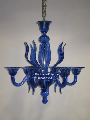 "SPEARS COLORED"  modern Murano glass chandelier 