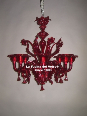 "TWISTED RINGS"Murano glass chandelier