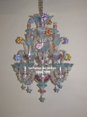 Murano glass chandelier "MINIREZZONICO CLASSIC COLORED"