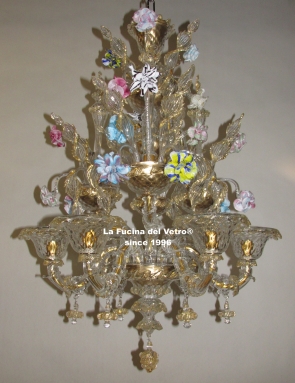 "MINIREZZONICO GLASS PASTE VERS.2" Murano glass chandelier