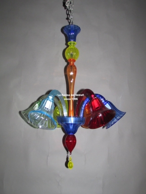  "MODERN ALL SPHERES MULTICOLORED" Murano glass chandelier