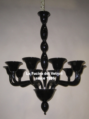 "MODERN PIPE OLIVE" Murano glass chandelier