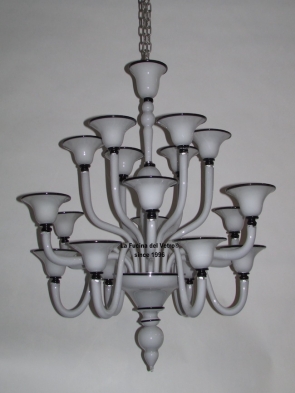 "MODERN PIPE LEVELS" Murano glass chandelier