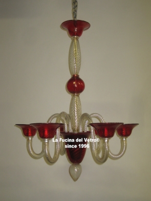 "MODERN LINE BICOLORED" Murano glass chandelier