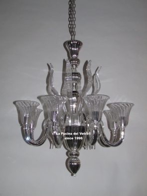 "SPEARS MIRRORED" Murano glass chandelier