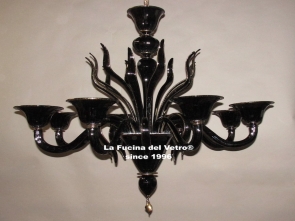 "SPEARS GOLD COLORED" Murano glass chandelier