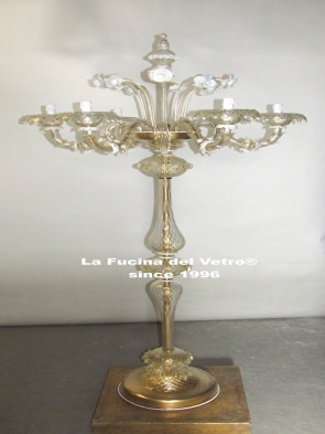 "REZZONICO GOLD ROYAL" Murano glass floor lamp