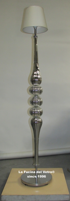 "MIRRORED CHROME" Murano glass floor lamp