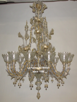 "REZZONICO CLASSIC GOLD" Murano glass chandelier