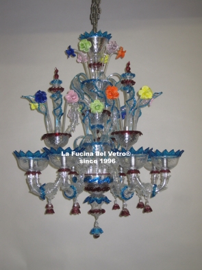 "REZZONICO GLASS PASTE" Murano glass chandelier