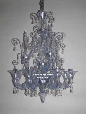 "REZZONICO PASTORAL SWAROVSKY" Murano glass chandelier