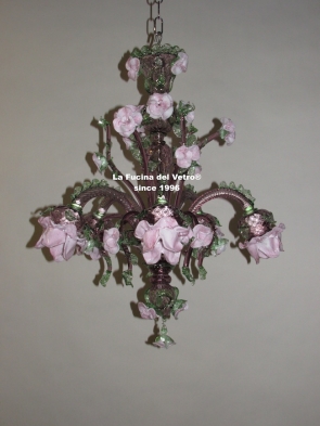 "ROSE GARDEN VERS. 1" classic Murano glass chandelier