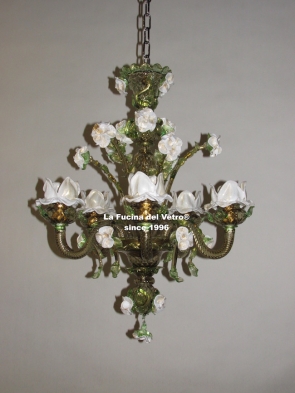 "ROSETO LIGHTS UP" Murano glass chandelier