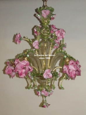 "ROSE GARDEN VERS.6" Murano glass chandelier