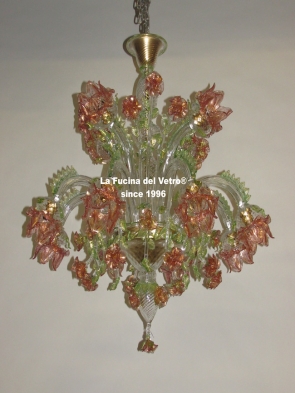 "ROSE GARDEN ROYAL" Murano glass chandelier