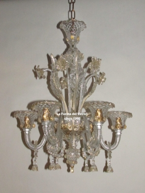 "STRI GOLD" Murano glass chandelier