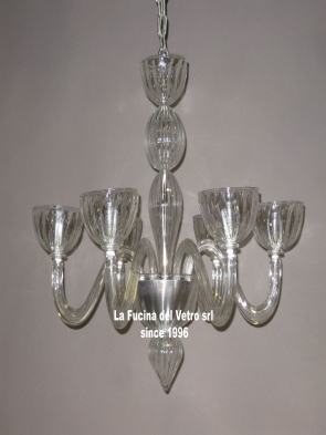 "MODERNO MEZZASFERA" Lampadario moderno in vetro di Murano 