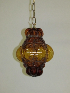Lanterna in vetro di Murano "INGABBIATA COLORATA"